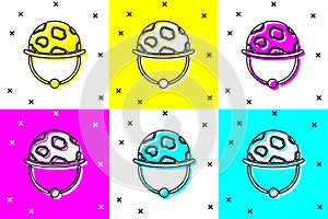 Set Military helmet icon isolated on color background. Army hat symbol of defense and protect. Protective hat. Vector