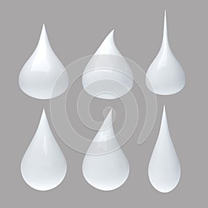 Set of milk drop with clipping path