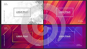 Set of minimal geometric background. Dynamic shapes composition can be used in cover design, book design, poster, cd cover, flyer