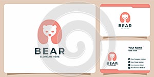 set of minimalist bear logos and business cards