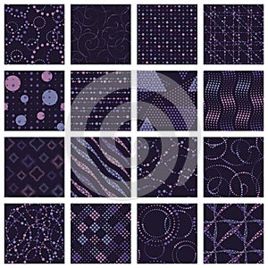 Set of minimalist dotted patterns