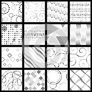 Set of minimalist dotted patterns