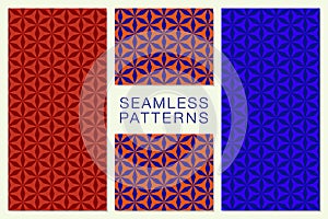 Set of Minimalist Seamless Vector Patterns. Hexagonal Tiles