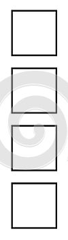 Set of minimalist square frames arranged vertically