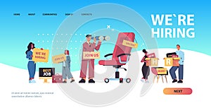 set mix race hr managers holding we are hiring join us posters vacancy open recruitment human resources