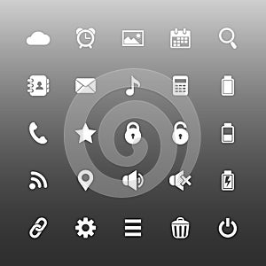 Set of mobile application vector icons