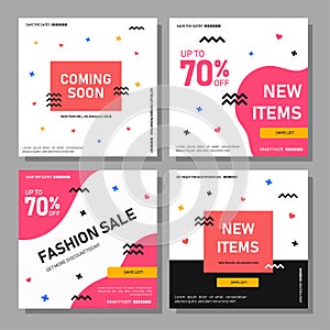 Set of mobile sale banner. Sale banner template design, Flash sale special offer set. can use for instagram, website, mobile app,