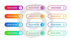 Set of modern action button for web, mobile app.Template gradient navigation button menu for submit, call, action.Gradient icon