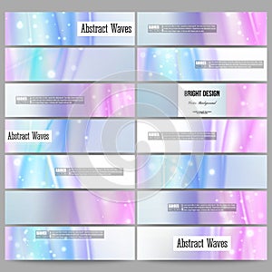 Set of modern banners. Abstract wave vector background