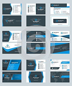 Set of Modern Business Card Print Templates. Personal Visiting C