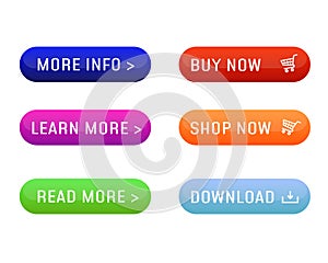 Set of modern buttons for web site