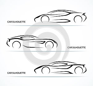 Set of modern car silhouettes