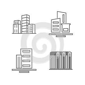 Set Of Modern City Logo Design Template. Skyline Design Vector Illustration