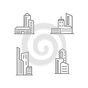 Set Of Modern City Logo Design Template. Skyline Design Vector Illustration