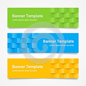 Set of modern colorful horizontal Vector Banners, page headers