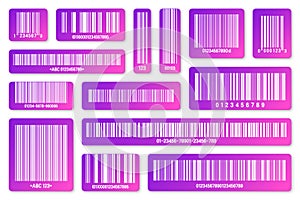Set of modern colorful product barcodes. Identification tracking code. Serial number, product ID with digital