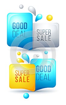 Set of modern colorful sale bubbles. Sale bubble template design. Sale symbol. Speech bubbles with sale icons.