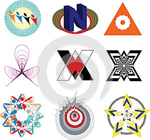 Set of modern company logos