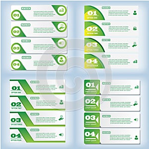 Set of modern design clean number banners on used for website layout. Infographic.