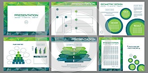 Set of modern design presentation slides