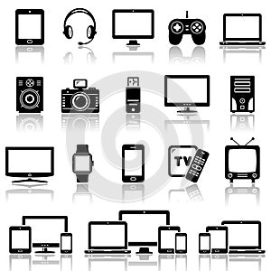 Set of Modern Digital devices icons set