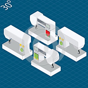 Set modern electronic sewing machines