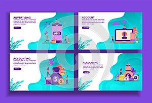 Set of modern flat design templates for Business, advertising, account, accounting. Easy to edit and customize. Modern Vector