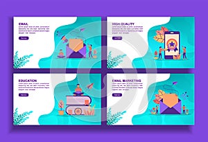 Set of modern flat design templates for Business, email, high quality, education, email marketing. Easy to edit and customize.