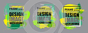 Set modern frame for text. Dynamic geometric colorful design elements for a flyer, business cards, brochures, presentations, etc.