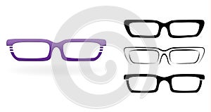 Set of modern glasses