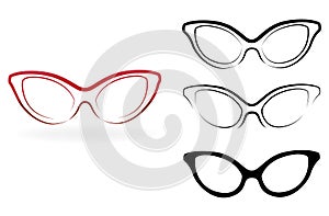 Set of modern glasses