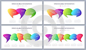 Set of modern infographic designs, templates, concepts with optional speech bubbles. photo
