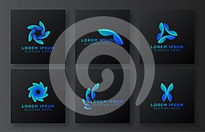 Set modern logo collection vector illustration