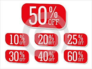 Set of Modern sale red banners and labels
