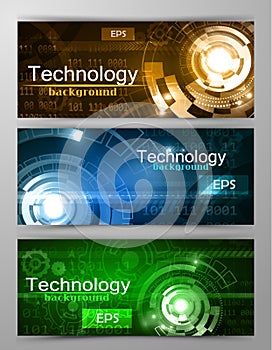 Set of modern scientific banners