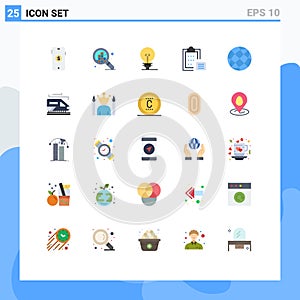 Set of 25 Modern UI Icons Symbols Signs for contact, paste, definnig, paper, document