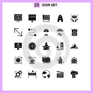 Set of 25 Modern UI Icons Symbols Signs for toy, building, development, engineer, construction