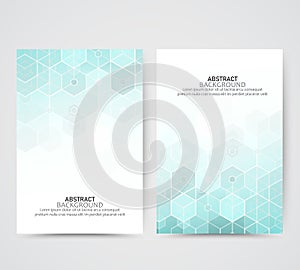 Set of modern vector banners. Abstract blue business background, modern stylish hexagonal vector texture