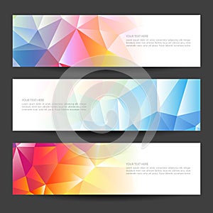 A set of modern vector banners with polygonal