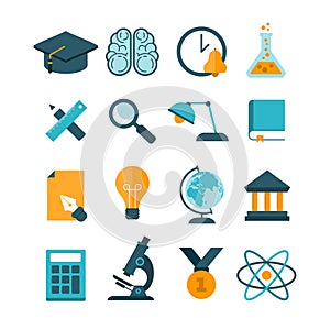 Set of modern vector education icons