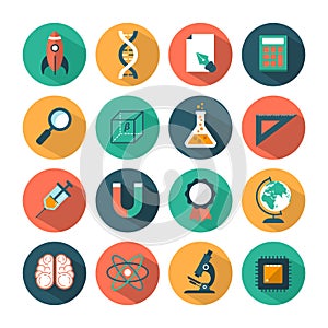 Set of modern vector science icons