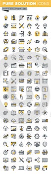 Set of modern vector thin line design and website development icons