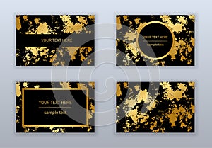 Set of modern white, black and gold business cards templates