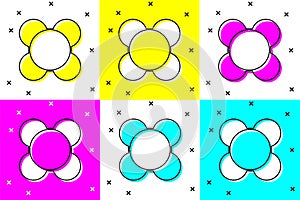 Set Molecule icon isolated on color background. Structure of molecules in chemistry, science teachers innovative