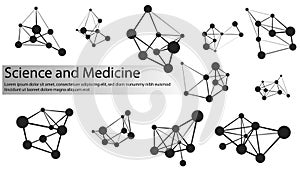 Set molecule vector icon. Connection structure. EPS 10