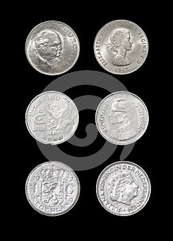 Set of monarchical countries coins