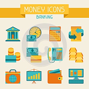 Set of money and banking icons