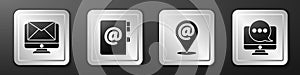 Set Monitor and envelope, Address book, Location and mail and e-mail and Chat messages notification on monitor icon
