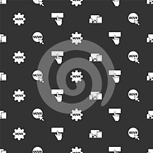 Set Monitor, mobile, tablet, UI UX design, and Keyboard on seamless pattern. Vector