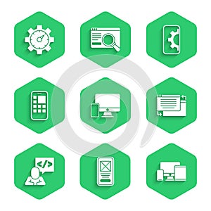 Set Monitor and mobile, UI UX design, Monitor, tablet, Front end development, Mobile Apps, Web and Website statistic